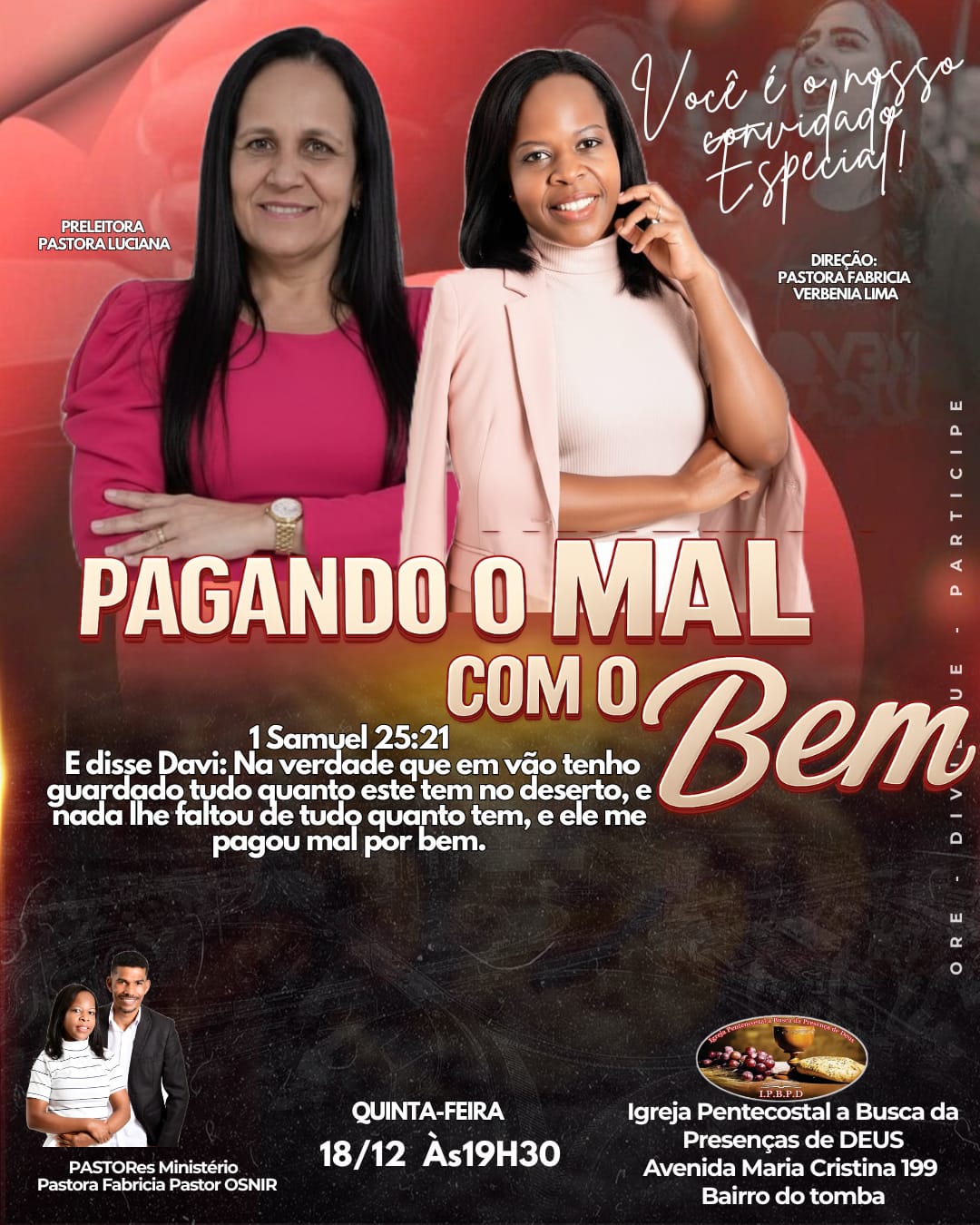Culto Pagando o Mal com o Bem