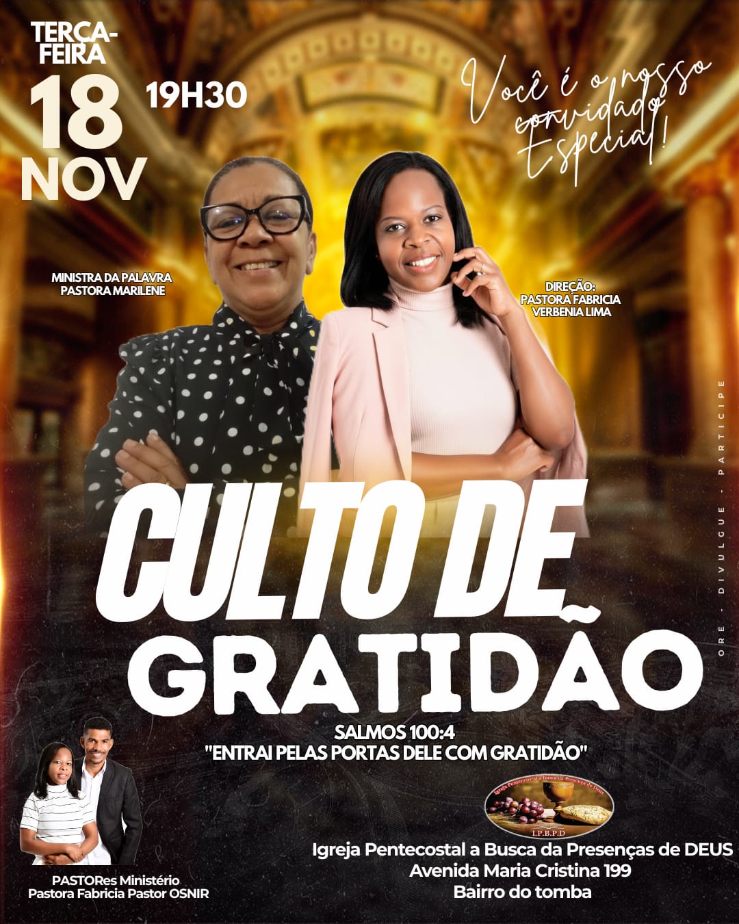 Culto de Gratidão na IPBPD